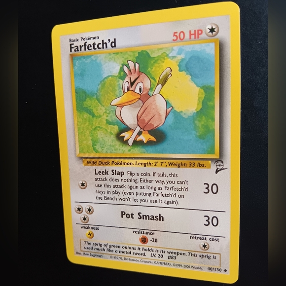 Farfetch'd Pokemon Card - Base Set 2 - NO. 40/130 Uncommon Non-Holo - Picture 5 of 9
